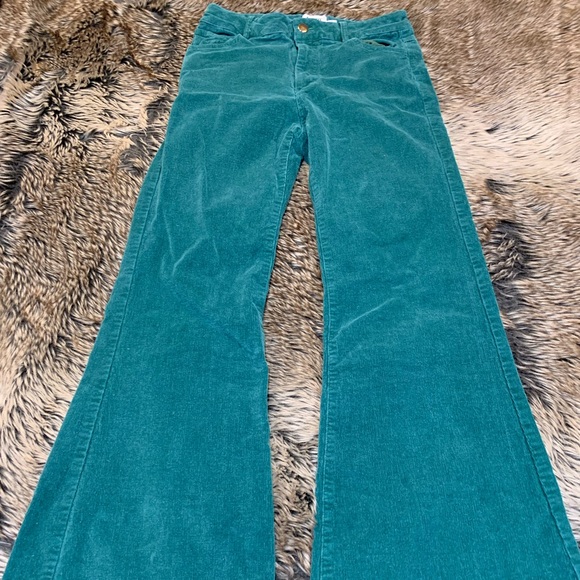 Princess Polly Pants - PRINCESS POLLY Nadia Corduroy Pants Green Flare Leg Stretch High Waisted Size 6